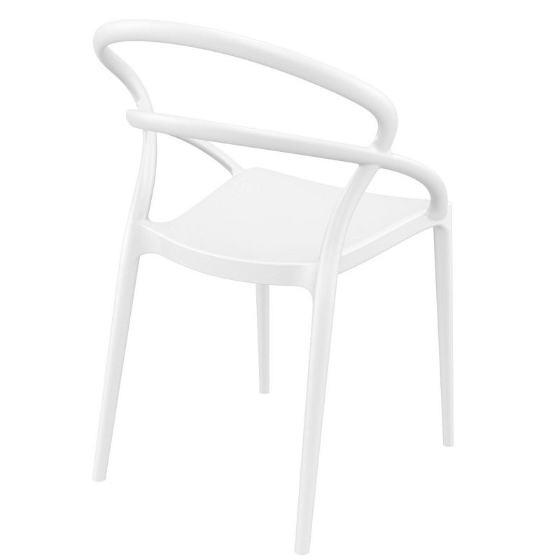 32.25 White Outdoor Patio Round Dining Chair