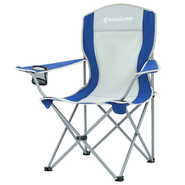 Kingcamp Lightweight Folding Outdoor Lounge Chair With Cupholder And Adjustable Armrests For Camping Sporting Events Or Tailgating