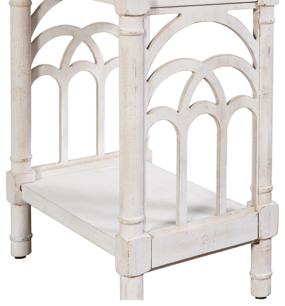 Signature End or Side Table  White With Distressing  20 quot  French Country   Side Tables And End Tables   by GwG Outlet  Houzz