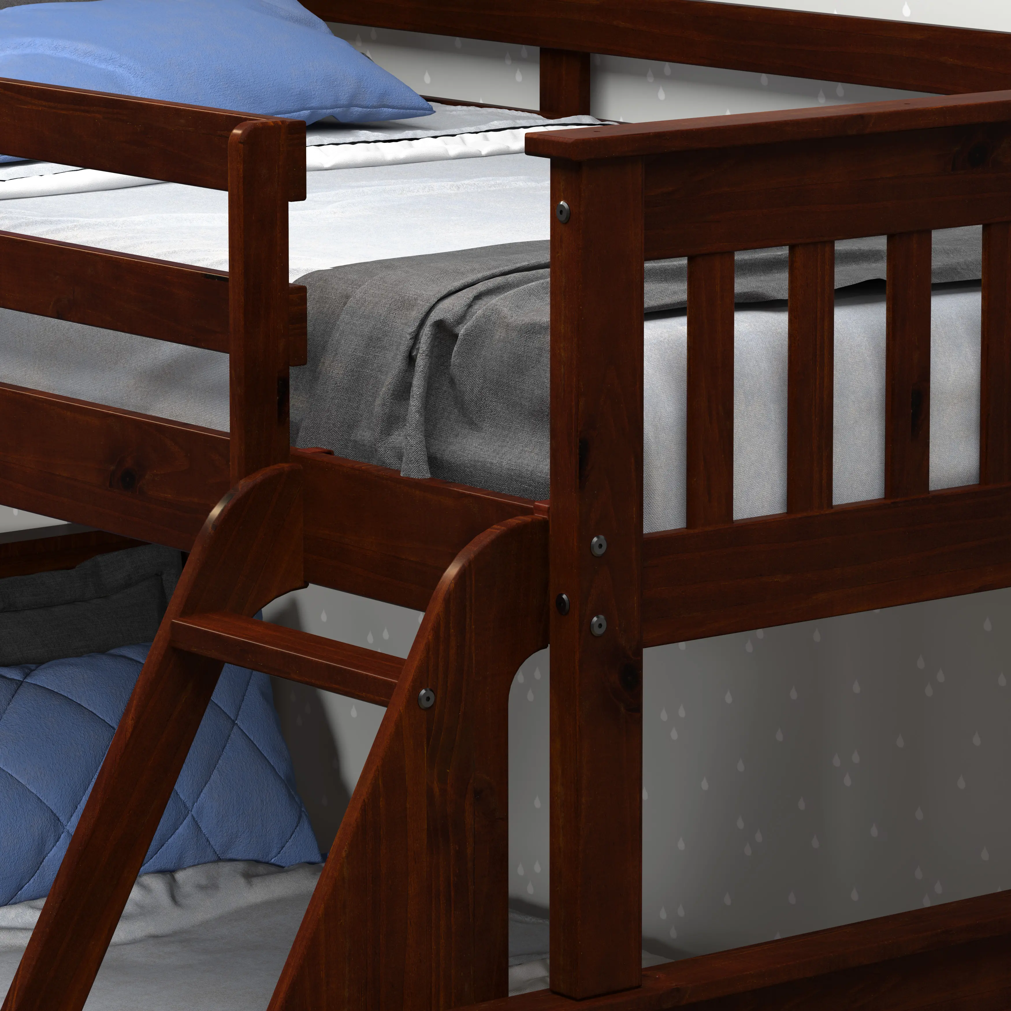 Dark Brown Twin-over-Full Bunk Bed with Storage - Craftsman