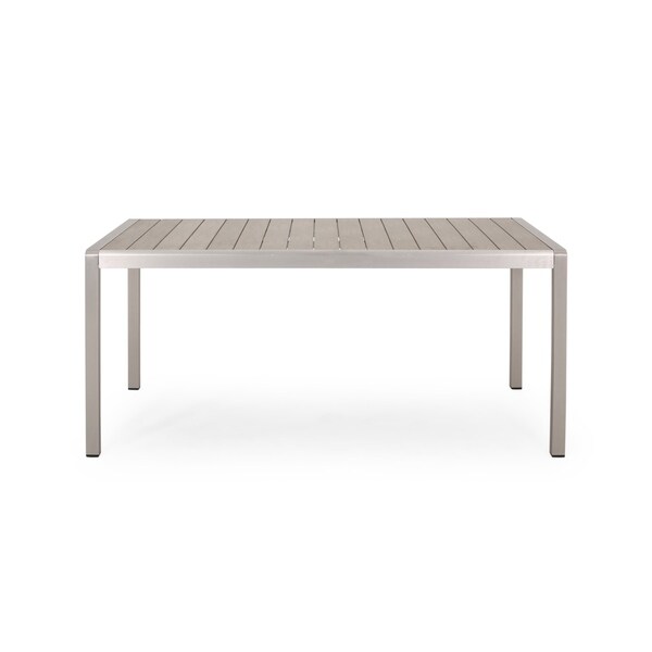 Cape Coral Aluminum Faux Wood Dining Table by Christopher Knight Home