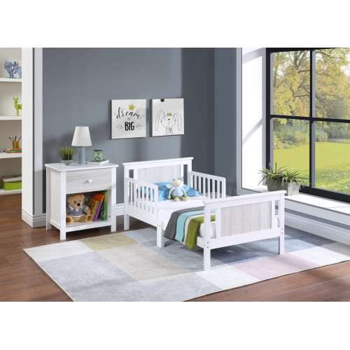 Connelly Reversible Panel Toddler Bed White/Rockpo...