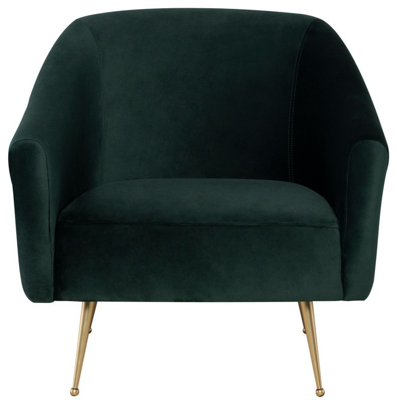 Aminta Occasional Chair emerald green velour   Midcentury   Armchairs And Accent Chairs   by Virgil Stanis Design  Houzz