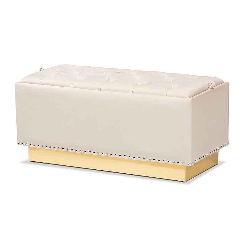 Baxton Studio Powell Tufted Storage Ottoman