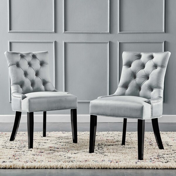 Silver Orchid Kornman Velvet Dining Side Chairs (Set of 2)