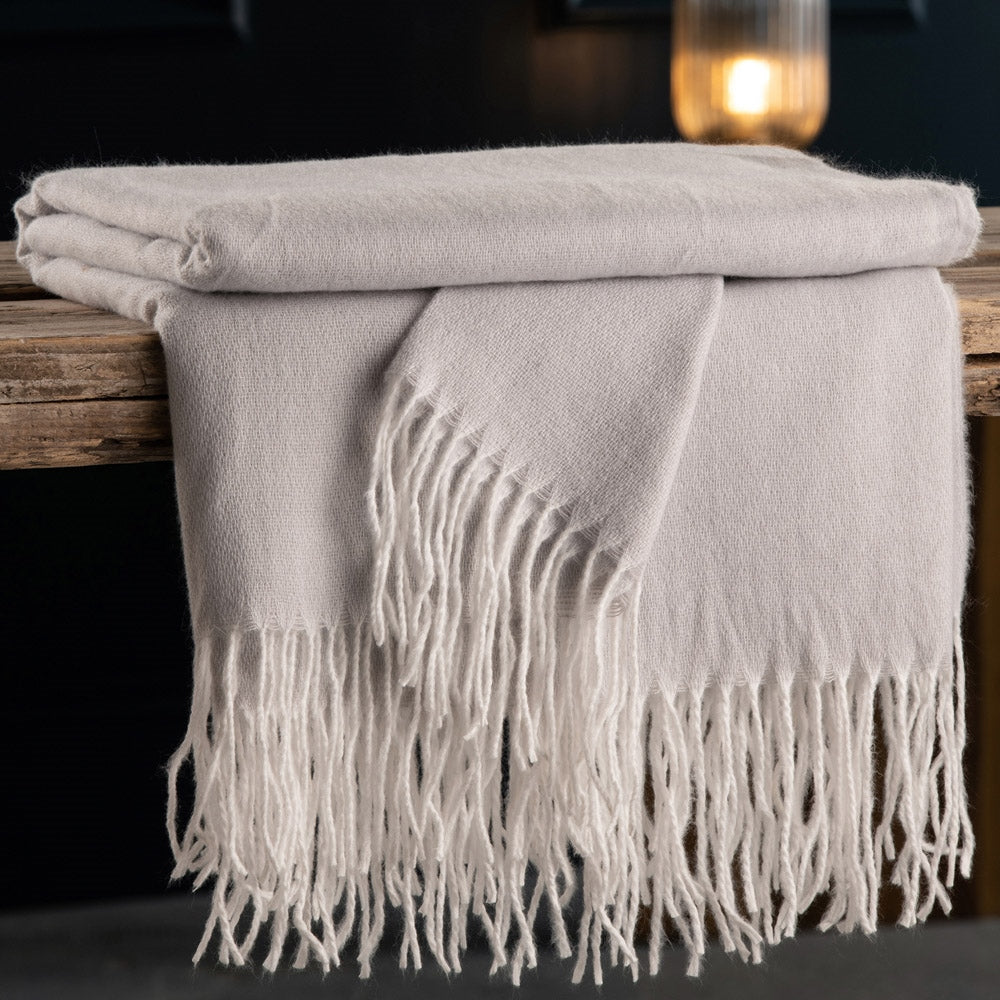 Galway Crystal Pearl Grey Throw