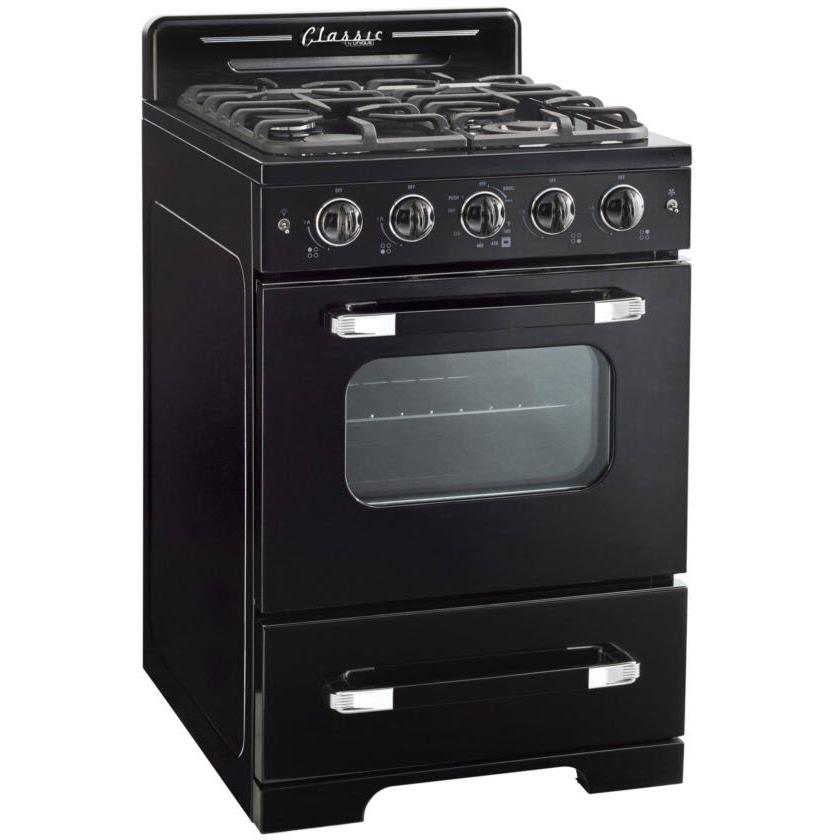 Unique Appliances 24-inch Freestanding Gas Range with Convection Technology UGP-24CR B