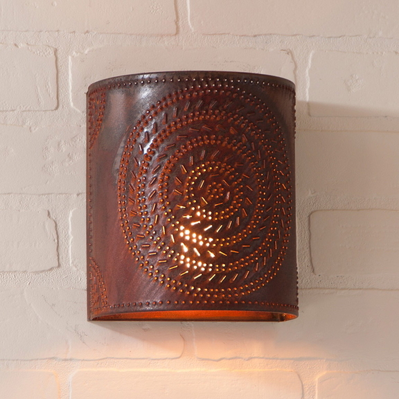 Irvin's Tinware 724CRT Chisel Sconce Light in Rust...