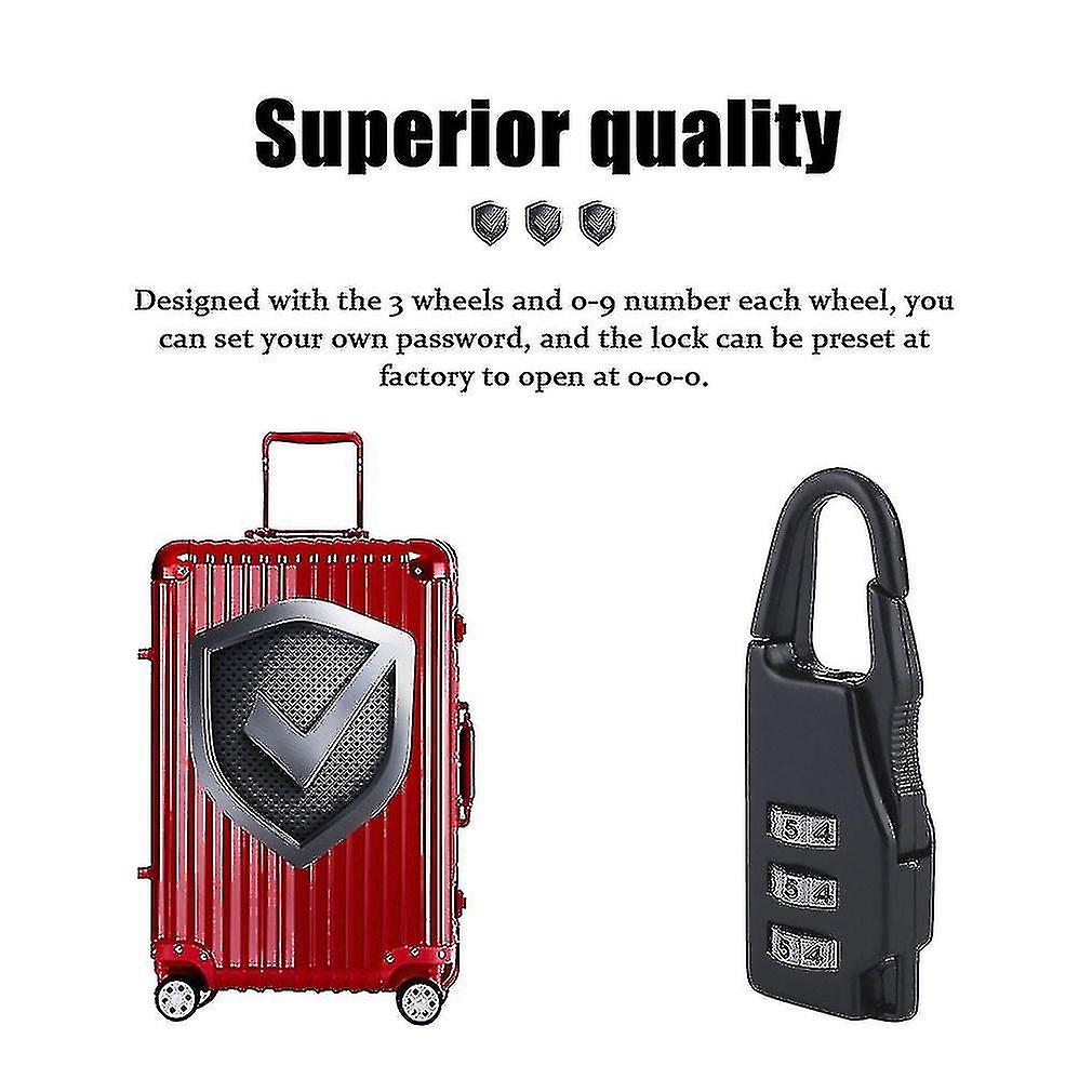 Security 3 Combination Travel Zinc Alloy Suitcase Luggage Bag Jewelry Boxes Tool Chests Code Lock Zi