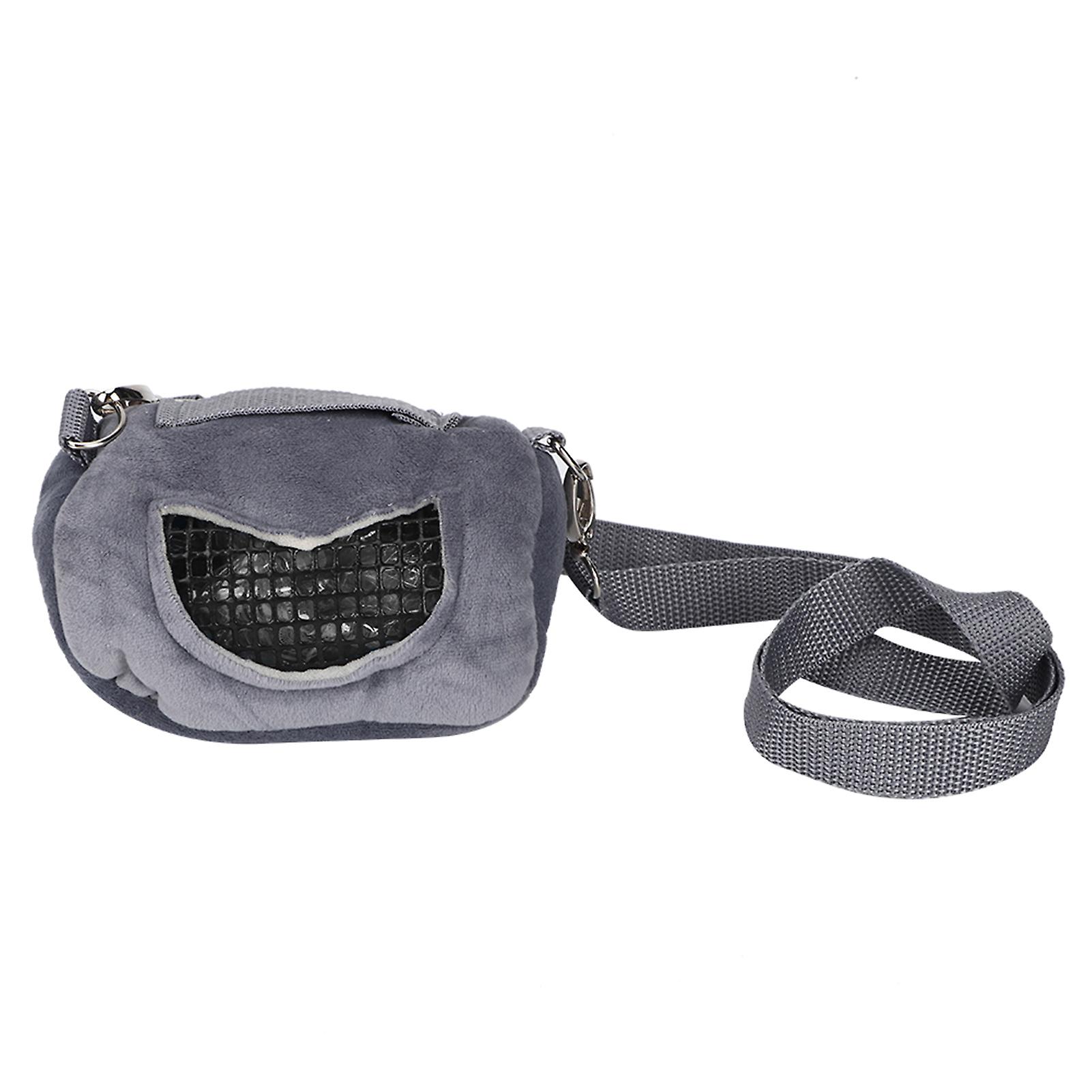 Gray Flannelette Portable Breathable Pet Hamster Carrier Outgoing Bag For Small Pets Guinea Pig Squirrel Chinchillas