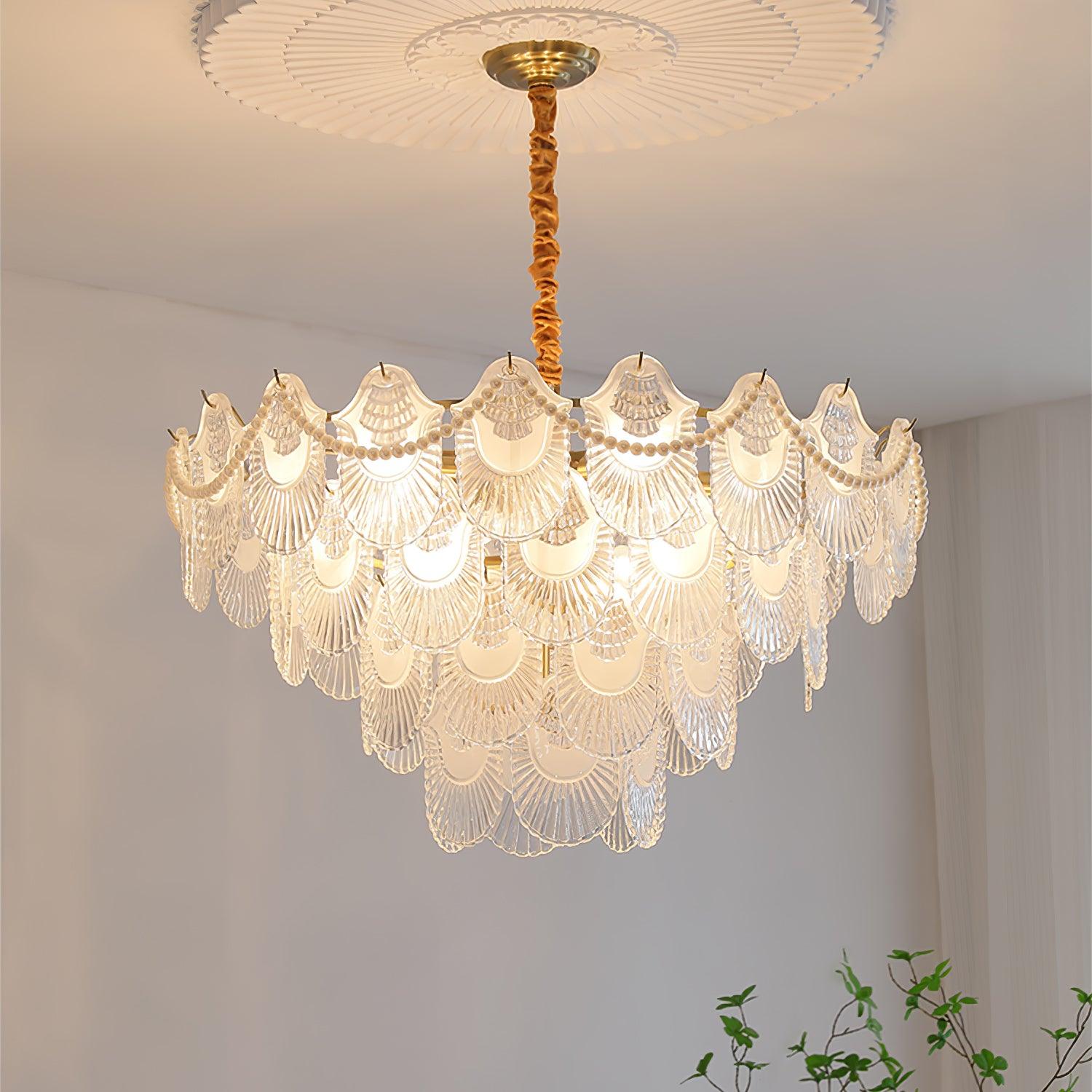 Pearl Glass Shell Chandelier