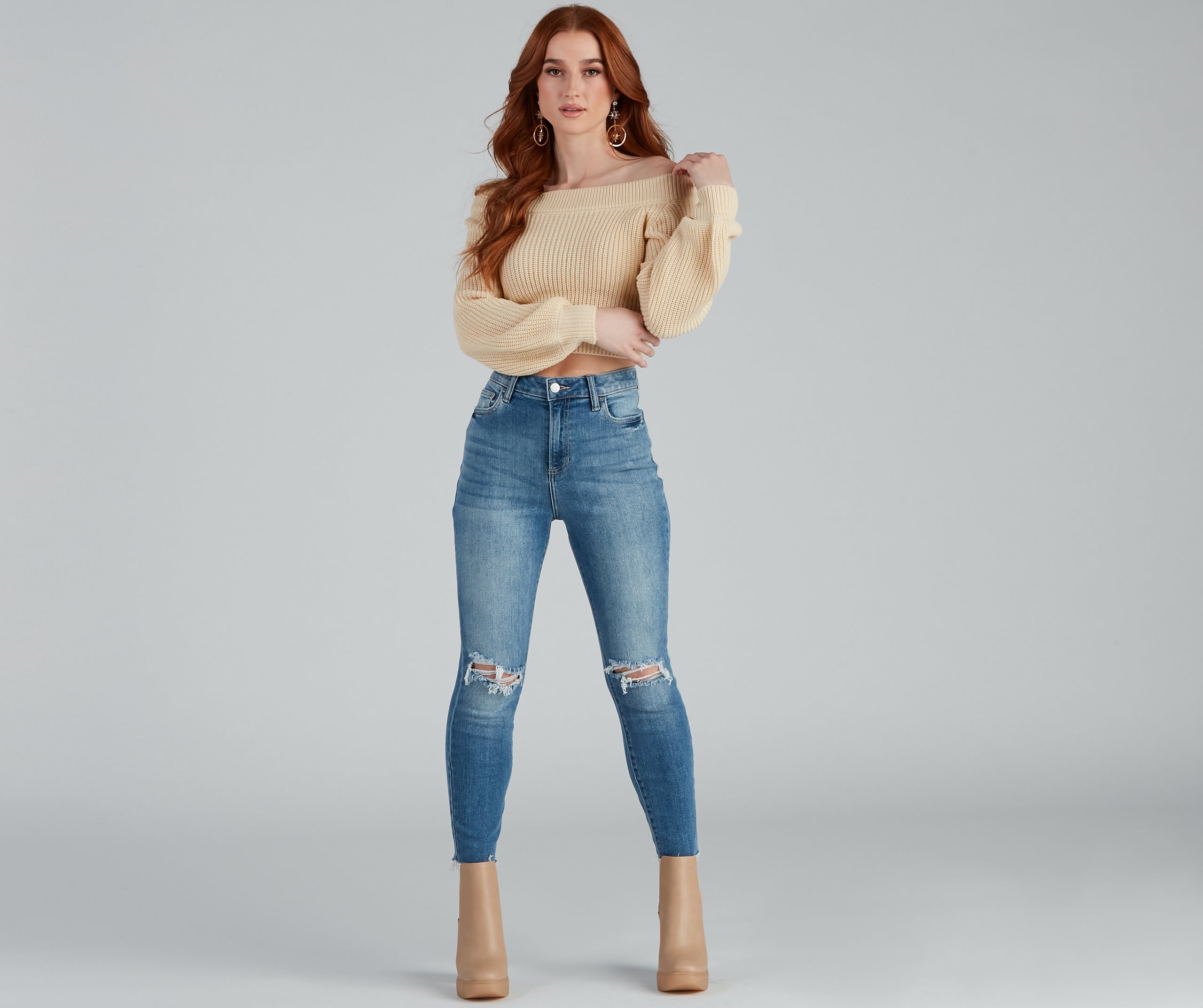 Stay Cute Off-the-Shoulder Sweater