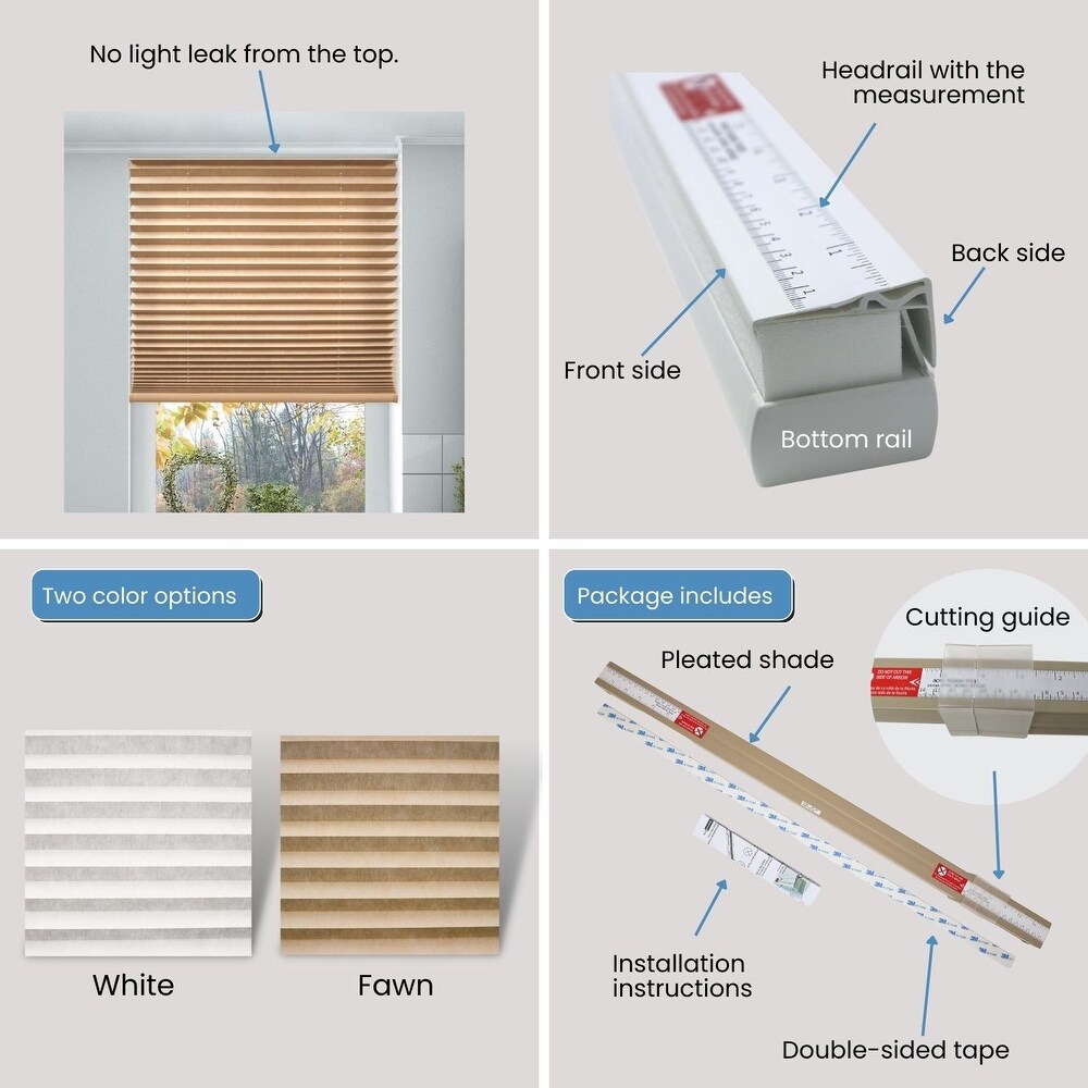 BlindsAvenue Cut@Home Pleated Shades  Lightfiltering Fabric