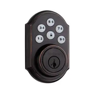 Kwikset SmartCode 909 Venetian Bronze Single Cylinder Keypad Electronic Deadbolt Featuring SmartKey Security 909 11P SMT CP SCR