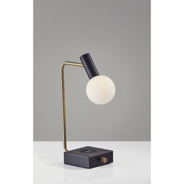 Windsor Adessocharge Desk Lamp includes Led Light Bulb Matte Black Adesso