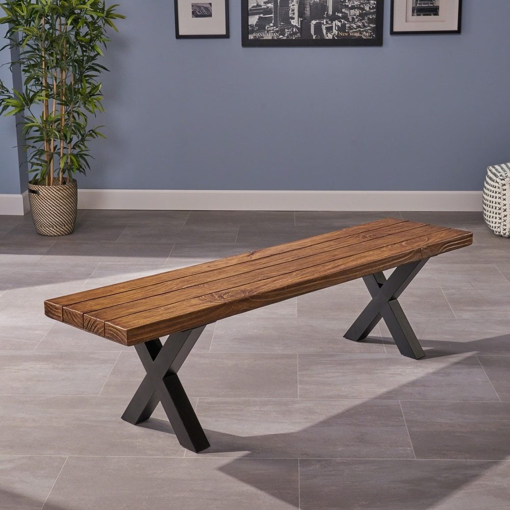 Mitzy Light Weight Concrete Picnic Dining Bench by Christopher Knight Home