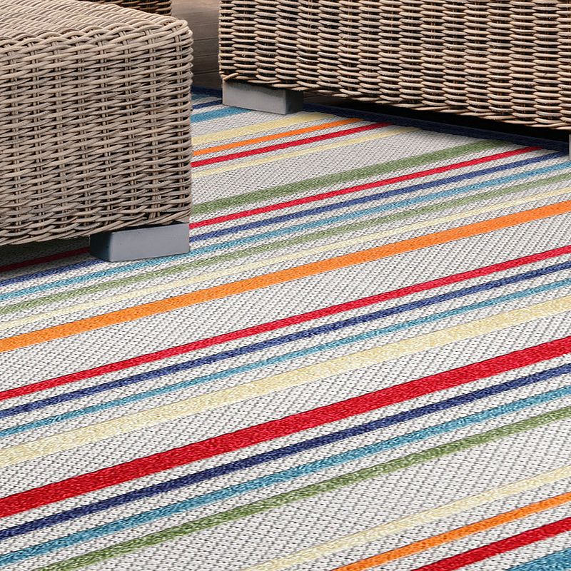 Superior Modern Casual Stripe Indoor Outdoor Area Rug