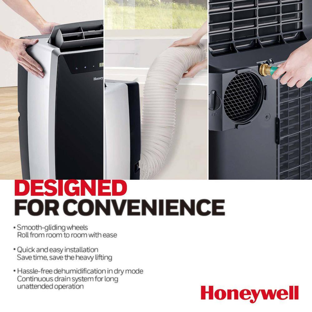 Honeywell 14000 BTU (10000 BTU DOE) Portable Air Conditioner with Dehumidifier in Black and Silver MN4CFS0