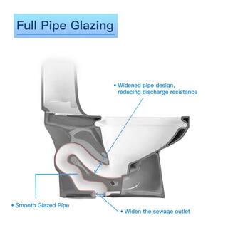 UPIKER Modern 12 in. Rough-In 1-piece 1.27 GPF Dual Flush Elongated Toilet in White Seat Included UP2210TOW12A006