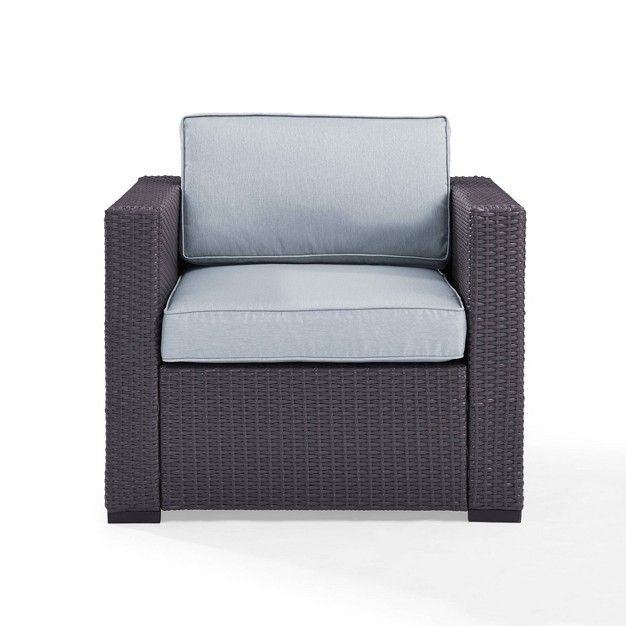 Biscayne Outdoor Wicker Armchair Mist Crosley