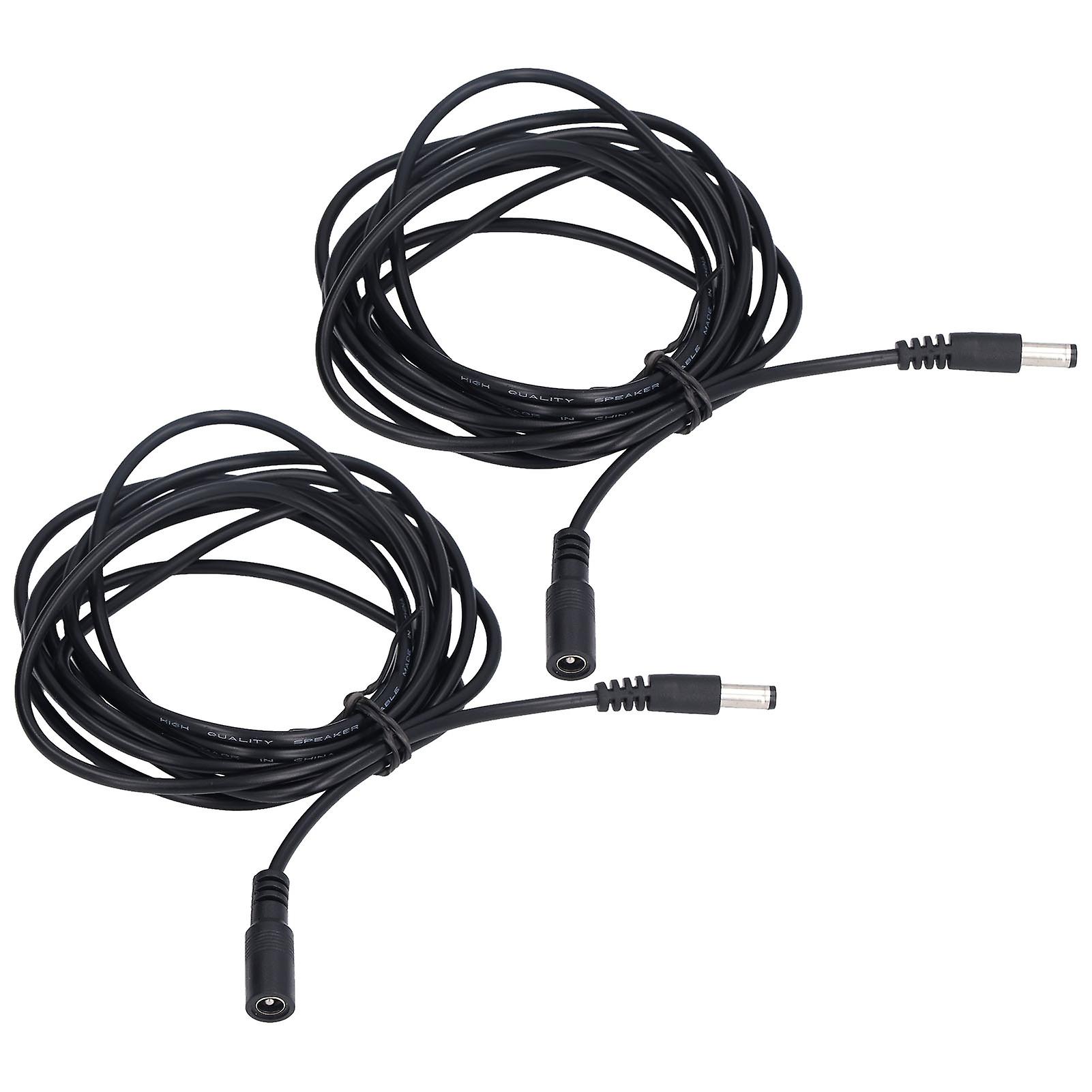 2pcs Led Solar Light Extension Cord Monitoring Power Connection Cable 5.5x2.1mm Dc12v 24v