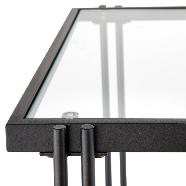 Folio Metal And Glass End Table Black Lifestorey