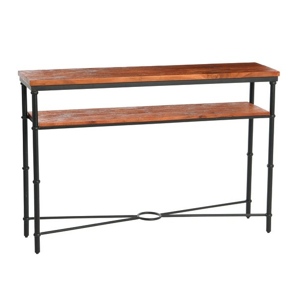 Saratoga Rustic Solid Wood and Iron Console Table