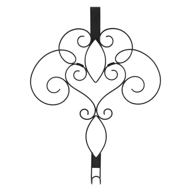 Scrollwork Full Scroll Christmas Wreath Hanger Matte Black