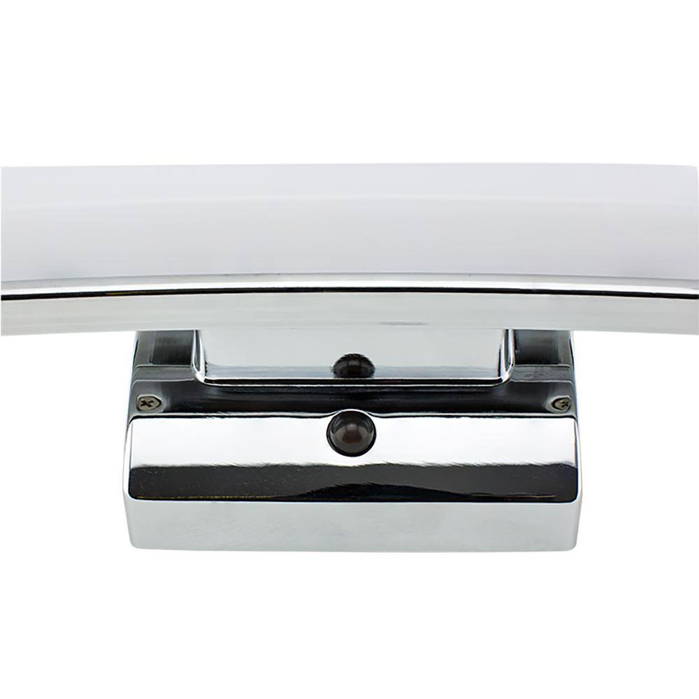 Hampton Bay Collier Heights 24 in. Chrome Curved Selectable LED Bathroom Vanity Light Bar Flush Mount with Night Light Feature 537999010