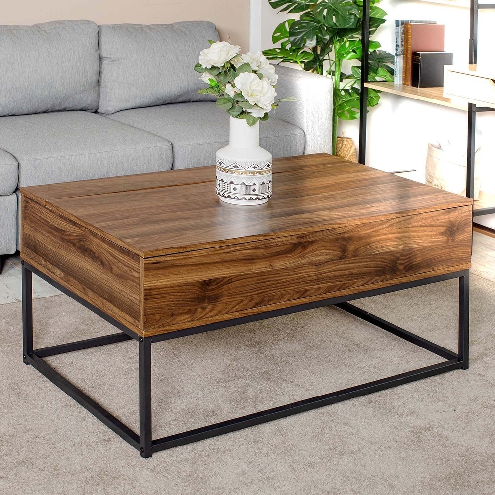 Homy Casa Kravets Lifted Top Storage Coffee Table