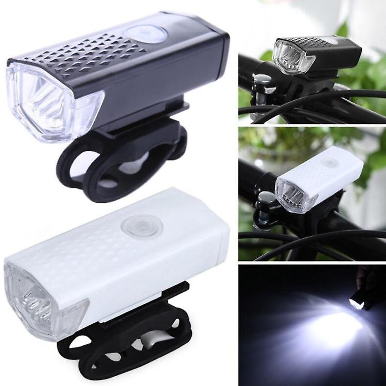 Usb Rechargeable Waterproof Bicycle Headlight For Road Mountain Bike - White (single Pack)