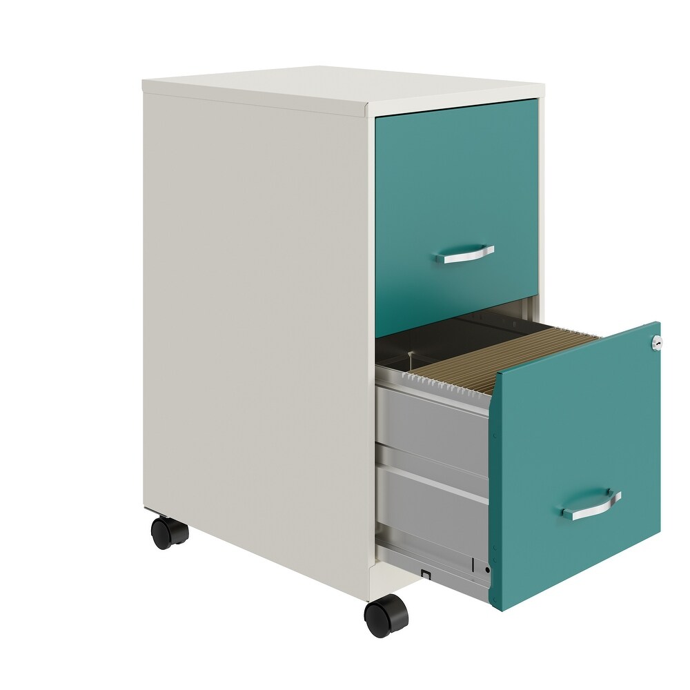 Space Solutions Pearl White 2 drawer Mobile File Cabinet