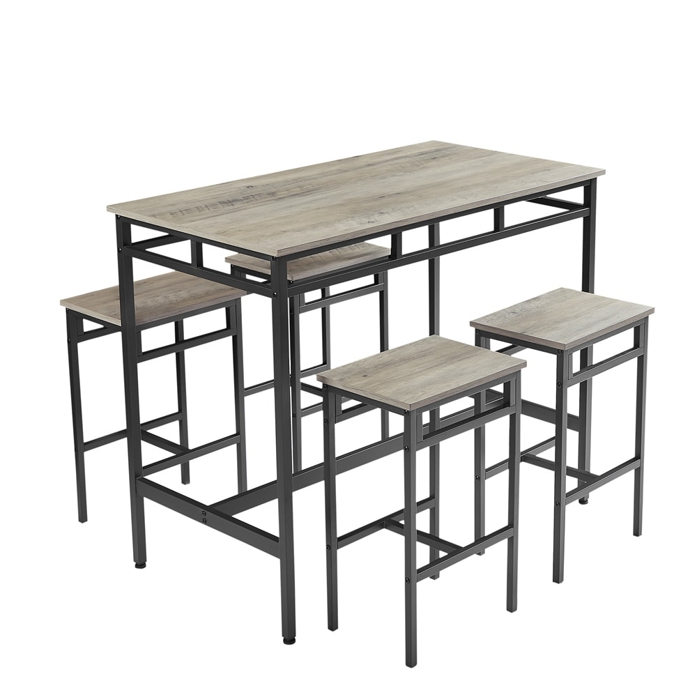 Bar Table Set of 5 PC Dinging Table Set with High Stools