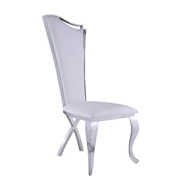 Somette White Contemporary Tall Back Side Chair， Set of 2