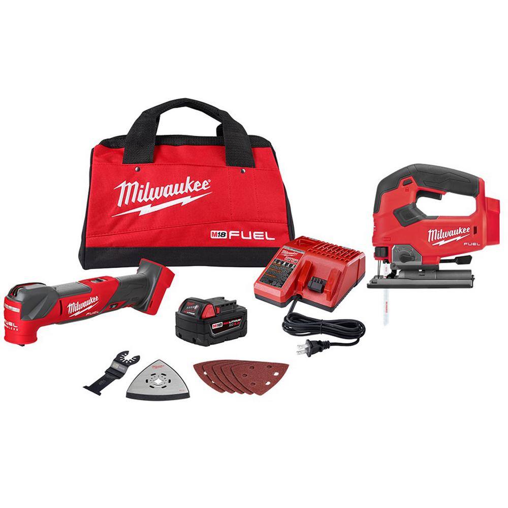 MW M18 FUEL 18V Lithium-Ion Cordless Brushless Oscillating Multi-Tool Kit with FUEL Jigsaw 2836-21-2737-20