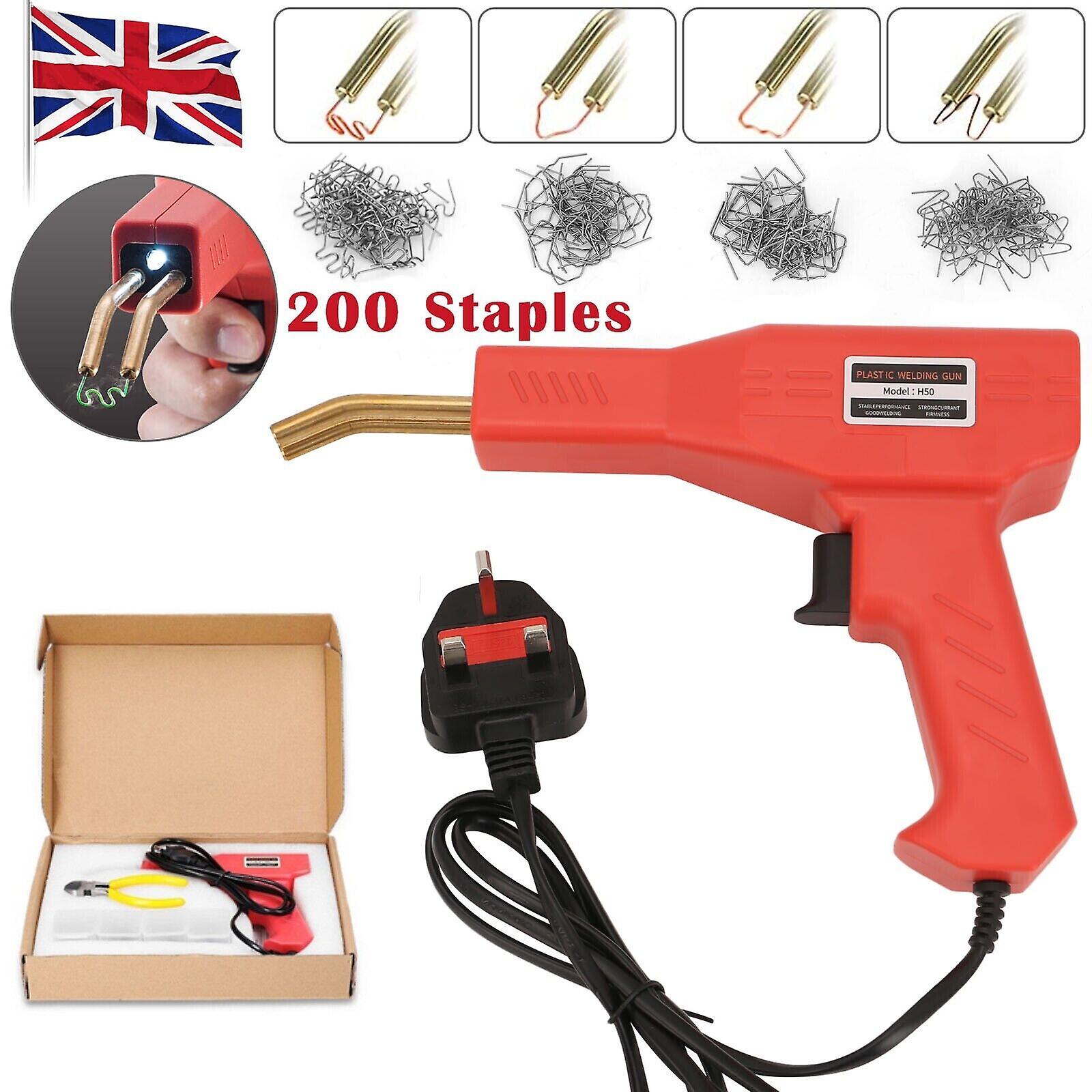 Hot Stapler Plastic Repair Car Bumper Welding Welder Machine Gun Kit+200 Staples W12594336