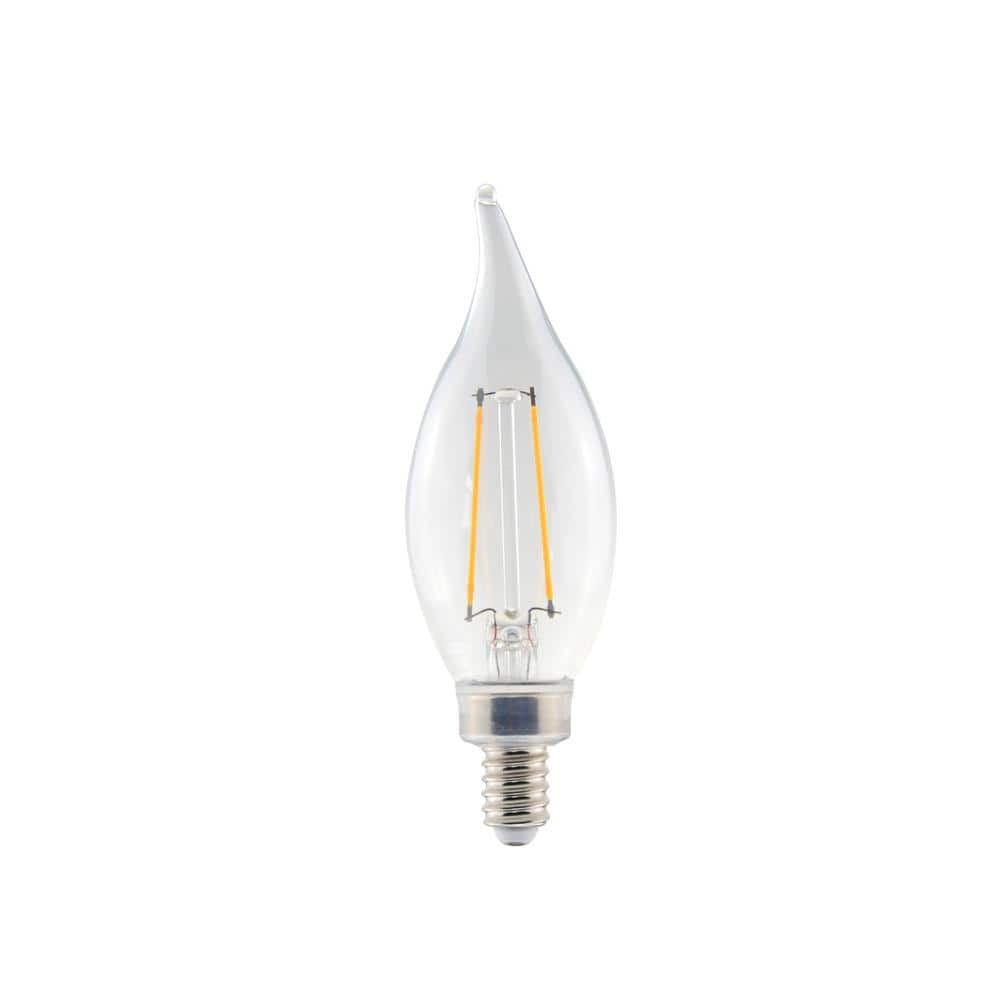 PRIVATE BRAND UNBRANDED 40-Watt Equivalent B11 Non-Dimmable Clear Glass Filament Vintage Edison LED Light Bulb Soft White 2700K (8-Pack) CF352C