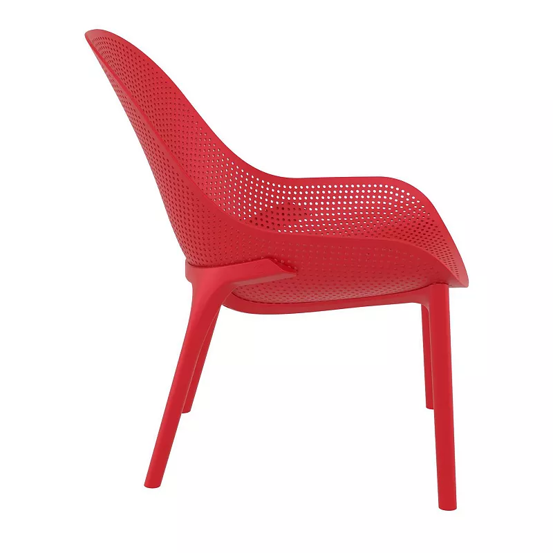 32.75 Red Solid Patio Lounge Chair