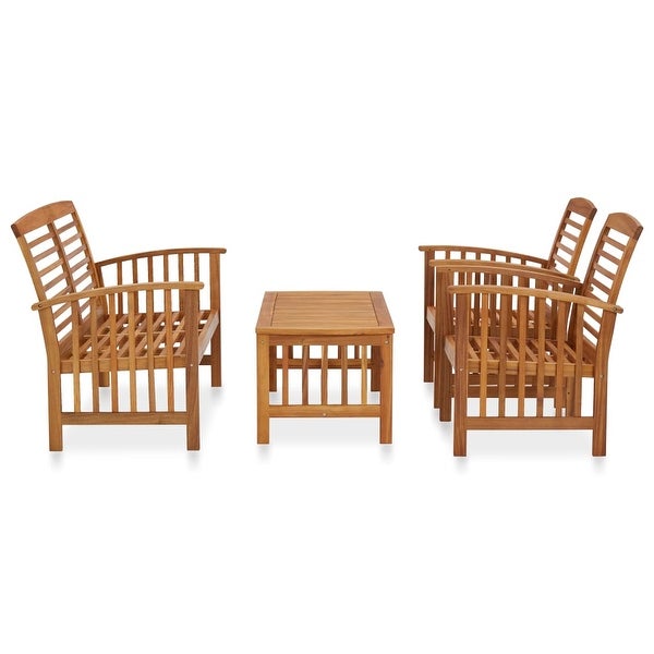 4 Piece Patio Lounge Set Solid Acacia Wood - Overstock - 36225813