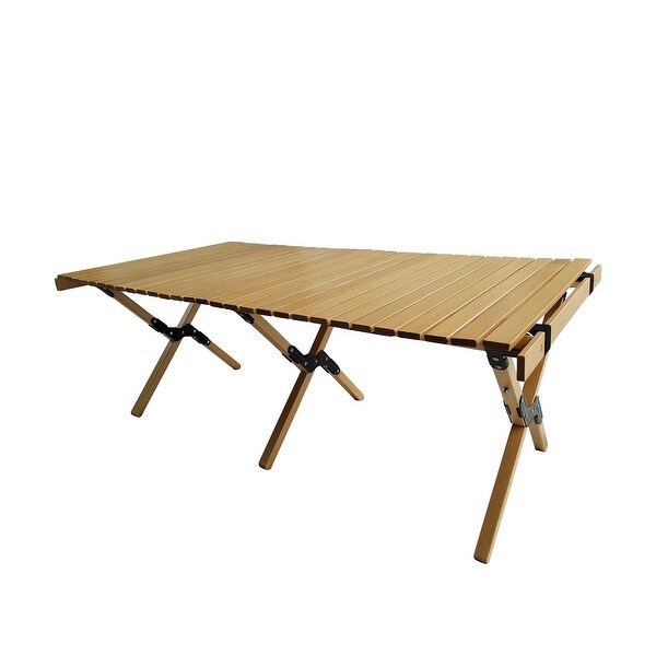 Patio Versatile Natural Wood Foldable Dining Table