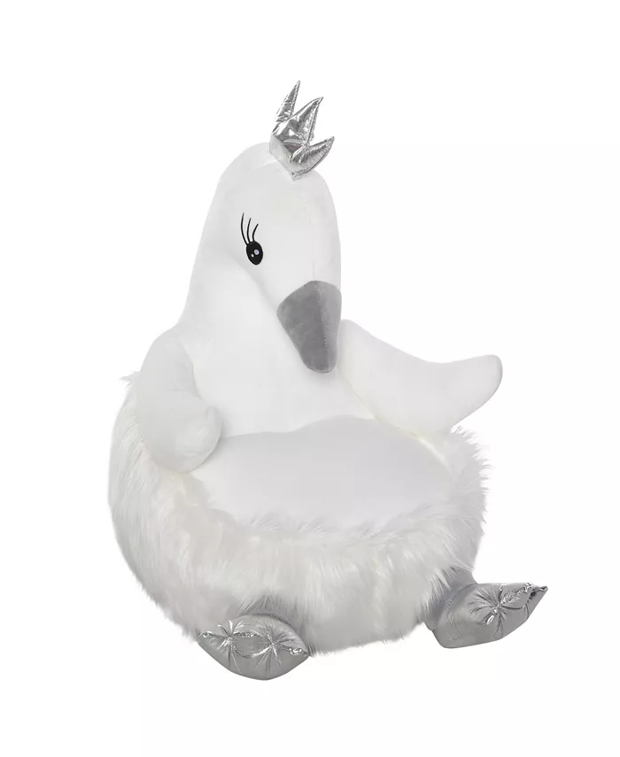 Qaba Sofa for Kids Stuffed Cartoon Swan for Toddler 18-36 Months  White