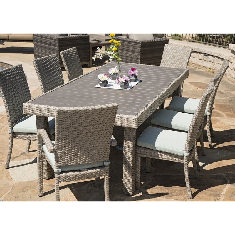 Mescota 9 Piece Outdoor Patio Dining Set  Dining Table   8 Chairs