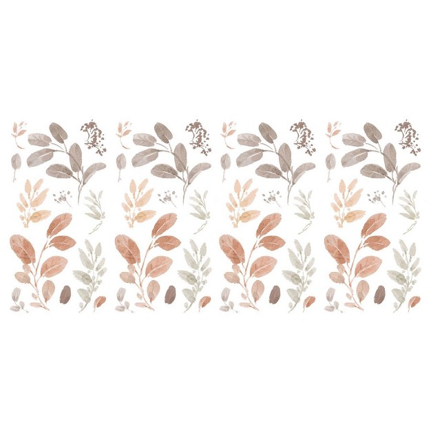 Lisa Audit Autumn Dancing Leaves Peel And Stick Wall Decal Orange brown red Roommates