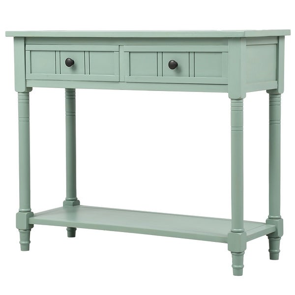 Console Table Traditional Design with Two Drawers and Bottom Shelf