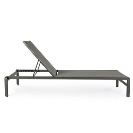 Bain de soleil design BIZZOTTO Cali antracite- Chaise longue de jardin aluminium