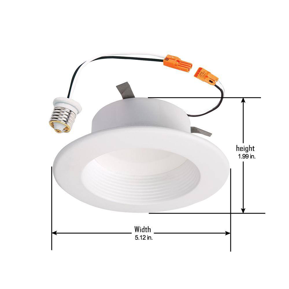 Halo RL 4 in. 2700K to 5000K White Integrated LED Recessed Ceiling Light Retrofit Trim with Selectable CCT (2-Pack) RL406CCT-2PK