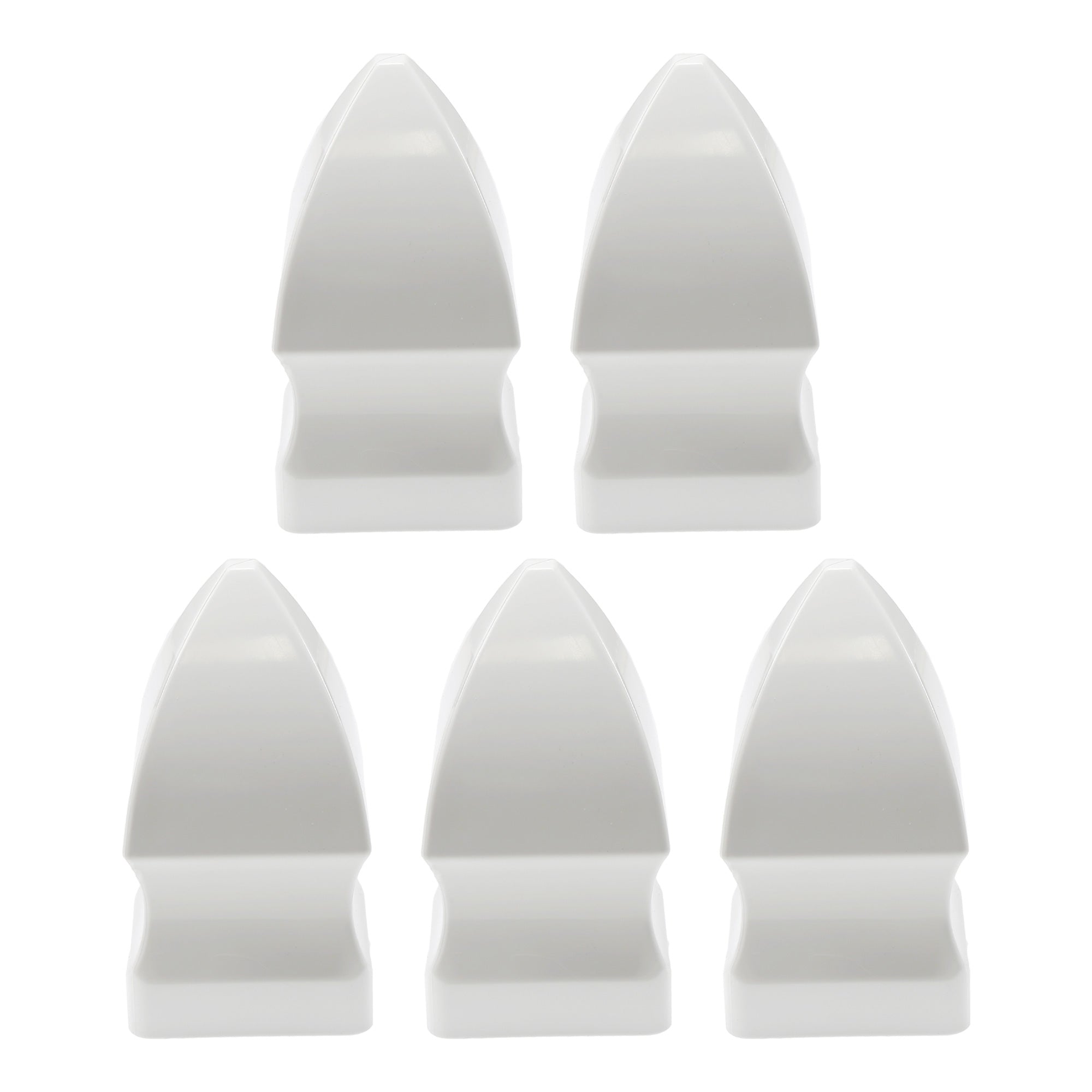 Plum Fittings 1 1/2" x 1 1/2" Gothic Vinyl Picket Fence Caps | Pack of 5 | White