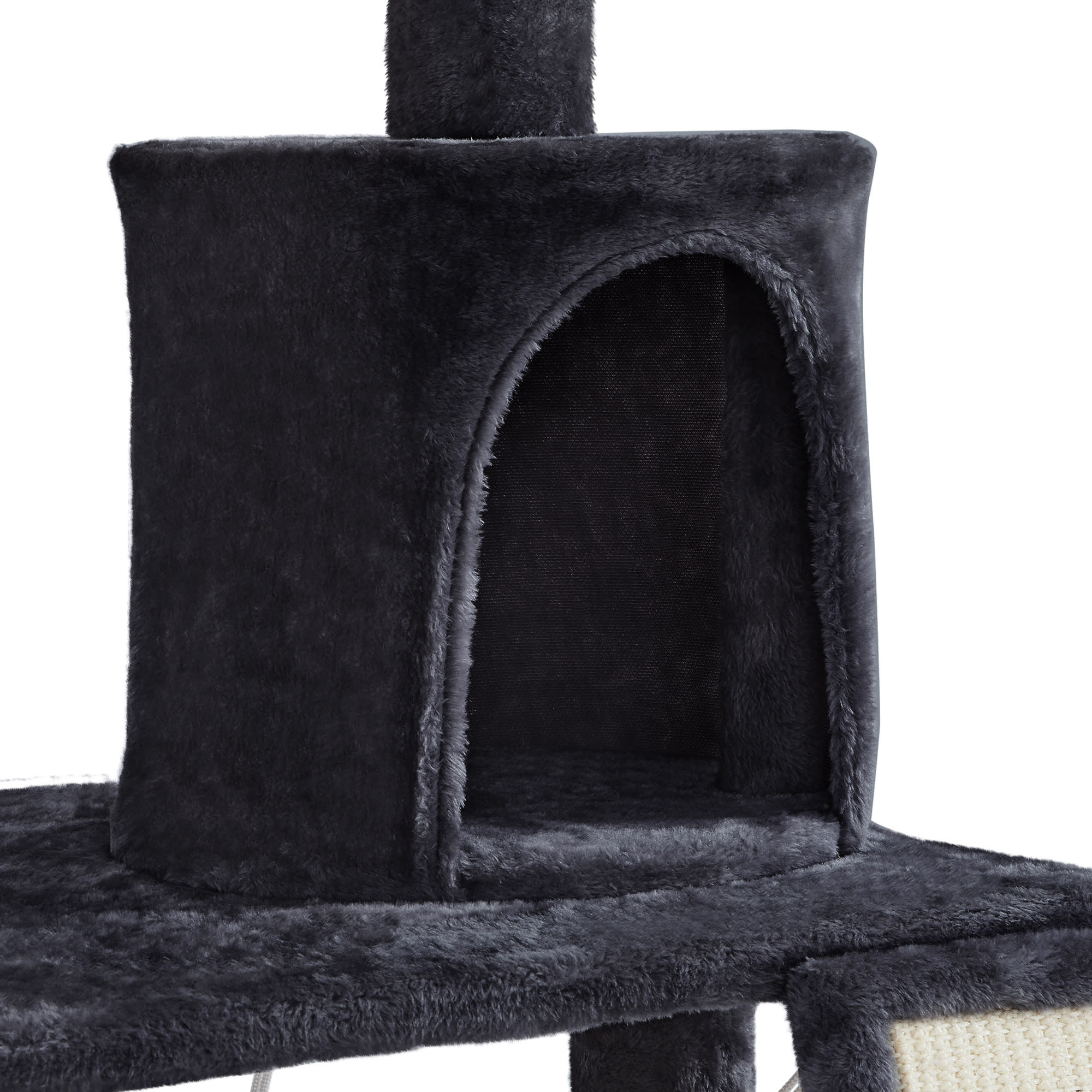 Topeakmart Black 3-Level Cat Tree Condo， 62