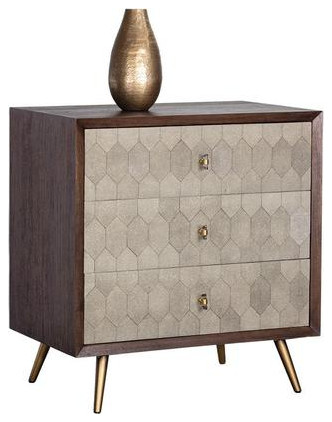 Estelle Chest   Dark Mango   Shagreen Leather   Midcentury   Accent Chests And Cabinets   by Virgil Stanis Design  Houzz