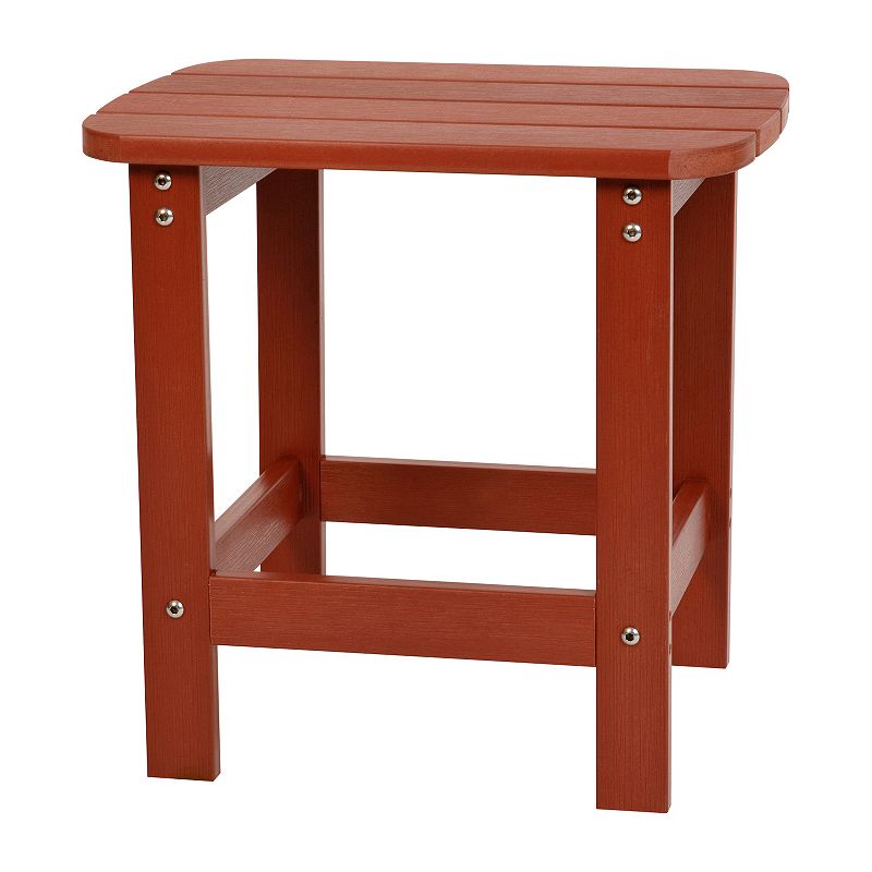 Emma and Oliver Hammond Indoor/Outdoor Polyresin Adirondack Side Table for Porch， Patio， or Sunroom